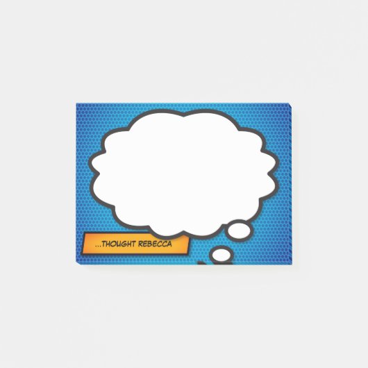 Post-it® Personnalisé Nom Think Bubble Fun Comic Book (Devant)
