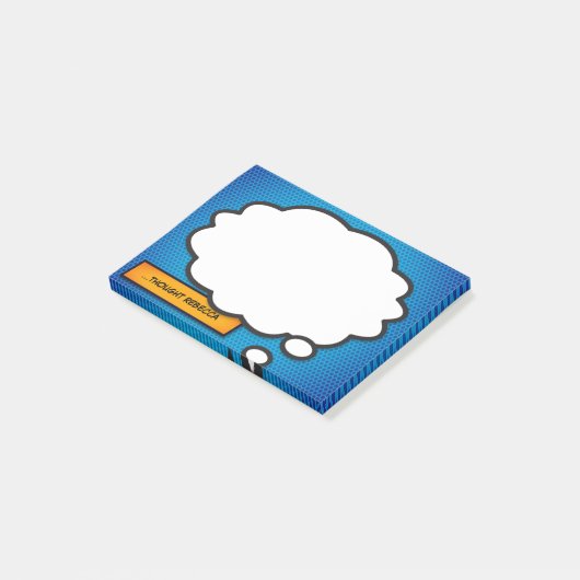 Post-it® Personnalisé Nom Think Bubble Fun Comic Book (Incliné)