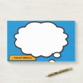 Post-it® Personnalisé Nom Think Bubble Fun Comic Book (Sur un bureau)