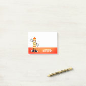 Post-it® Personnalisé Orange Crayon (Sur un bureau)