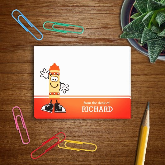 Post-it® Personnalisé Orange Crayon