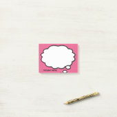 Post-it® Personnalisé Pink Comic Book Think Bubble (Sur un bureau)