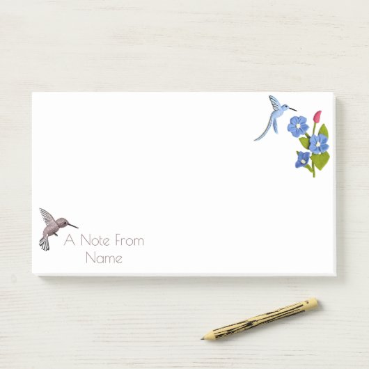 Post-it® Personnalisé Playdoh Hummingbird Poster Son Post-i (Sur un bureau)