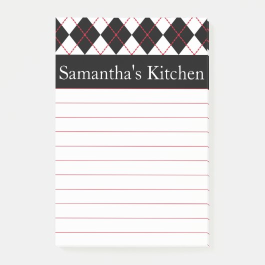 Post-it® Personnalisé Red Kitchen Post It Notes Cadeau (Devant)