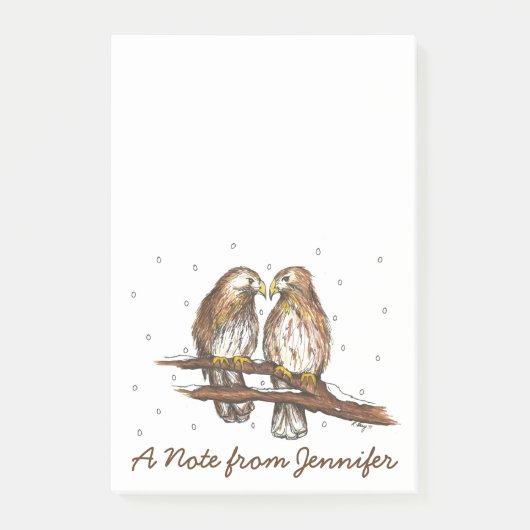 Post-it® Personnalisé Red Tail Hawk Oiseau Lovebird Poster (Devant)