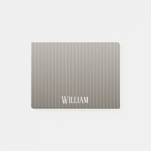 Post-it® Personnalised brown retro pinstripes (Devant)