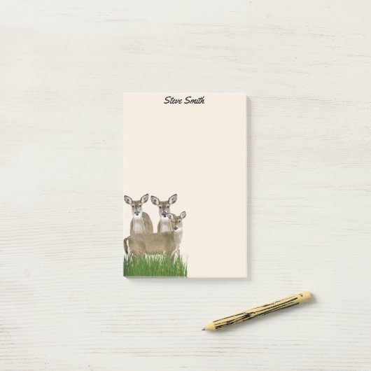 Post-it® Personnaliser Avec Son Nom Whitetail Deer (Sur un bureau)