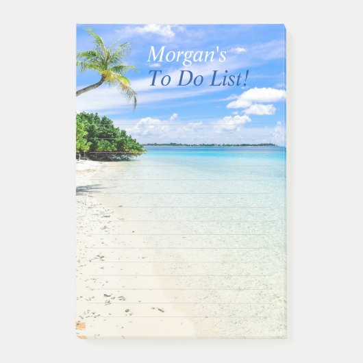 Post-it® Personnaliser de plage tropicale Message, Lignes g (Devant)