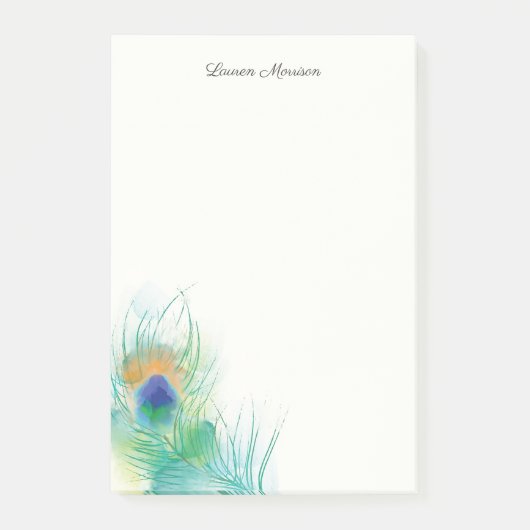 Post-it® Personnaliser la note Aquarelle Peacock Feather (Devant)