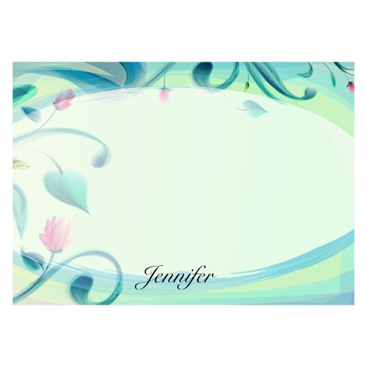 Post-it® Personnaliser le nom Plutôt vert floral mignon