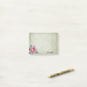 Post-it® Personnaliser le nom Pretty Rose Personnalisé (Sur un bureau)