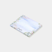 Post-it® Personnaliser Nom Aquarelle Bordure florale simple (Incliné)