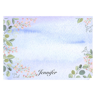 Post-it® Personnaliser Nom Aquarelle Bordure florale simple