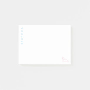 Post-it® Personnaliser Nom Bleu Clair, Cygne Rose Clair, Ve