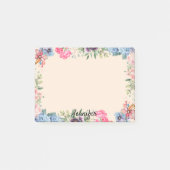 Post-it® Personnaliser Nom Flower Border Floral (Devant)