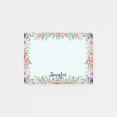 Post-it® Personnaliser Nom Flower Border Floral (Devant)