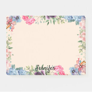 Post-it® Personnaliser Nom Flower Border Floral