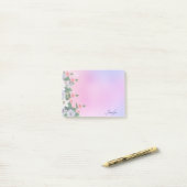 Post-it® Personnaliser Nom Pink Lavender Floral Cadeau (Sur un bureau)