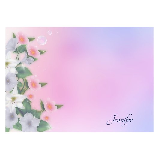 Post-it® Personnaliser Nom Pink Lavender Floral Cadeau