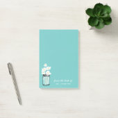 Post-it® Personnaliser Note Turquoise Mason Jar White Daisy (Bureau)