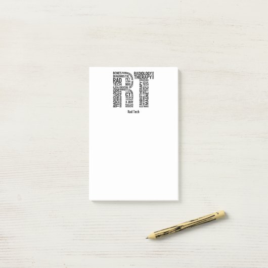 Post-it® Personnaliser Rad Tech RT Technologue en radiologi (Sur un bureau)