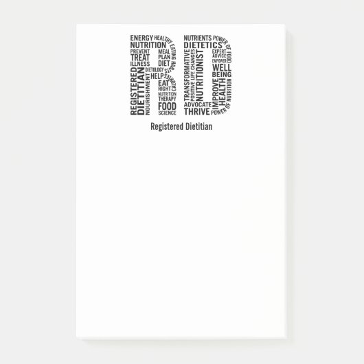 Post-it® Personnalisez le diététicien enregistré par nom RD (Devant)