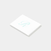 Post-it® Personnalisez le monogramme de script, sarcelle cl (Incliné)