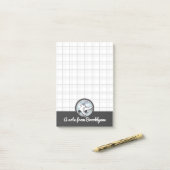 Post-it® Personnalized Nom Moderne Tartan Ice Skating (Sur un bureau)