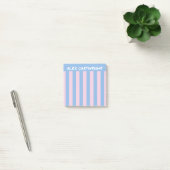 Post-it® Pervenche et rayures roses avec votre nom (Bureau)