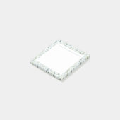 Post-it® Petit bloc-notes adhésif floral aquarelle vert ble (Incliné)