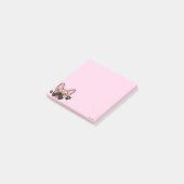 Post-it® Petit Bulldog français Kawaii rose pâle (Incliné)