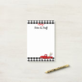 Post-it® Petit Camion rouge personnalisé (Sur un bureau)