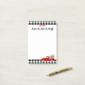 Post-it® Petit Camion rouge personnalisé (Sur un bureau)