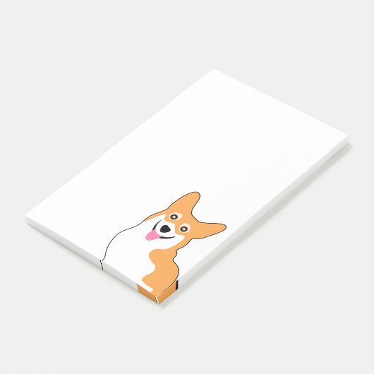Post-it® Petit chiot de sourire mignon de corgi de Gallois (Incliné)