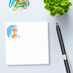 Post-it® Petit Fox somnolent mignon sous le parapluie