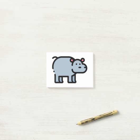 Post-it® Petit Hippopotame (Sur un bureau)