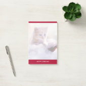 Post-it® Petit Kitten reposant sur un chapeau de Noël Meowy (Bureau)