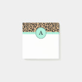 Post-it® Petit Leopard Turquoise Monogramme Post It Notes (Devant)