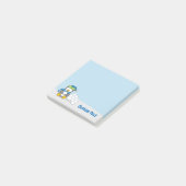 Post-it® Petit manchot assis avec des boules de neige (Incliné)