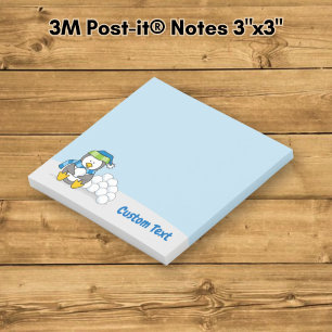 Post-it® Petit manchot assis avec des boules de neige