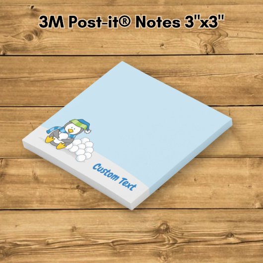 Post-it® Petit manchot assis avec des boules de neige