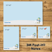 Post-it® Petit manchot avec boules de neige agitant