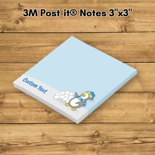 Post-it® Petit manchot avec boules de neige agitant
