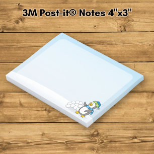 Post-it® Petit manchot avec des boules de neige en agitant