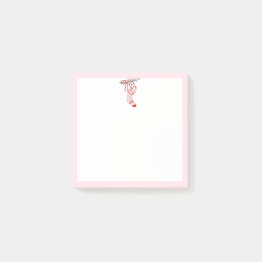 Post-it® Petit Noël Stocker Pastel Pink Holiday (Devant)