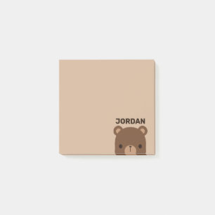 Post-it® Petit ours Brown mignon avec nom personnalisé