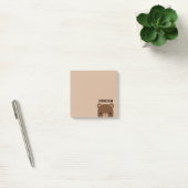 Post-it® Petit ours Brown mignon avec nom personnalisé (Bureau)