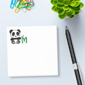 Post-it® Petit panda mignon avec Monogramme à bâtonnet de b