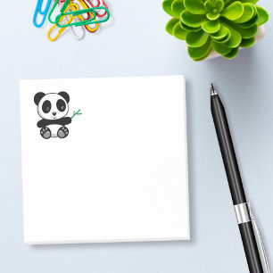Post-it® Petit Panda Mignon avec un Bâton de Bambou