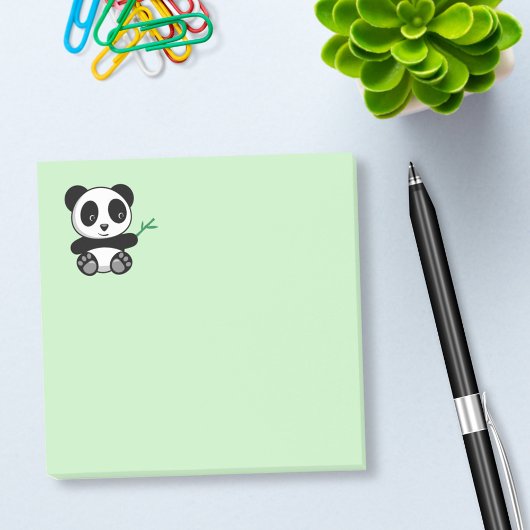 Post-it® Petit Panda mignonne avec bâton en bambou